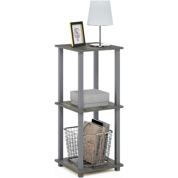 Simplistic Set of 2 End Table, French Oak Grey/Grey - Picture 5 of 5